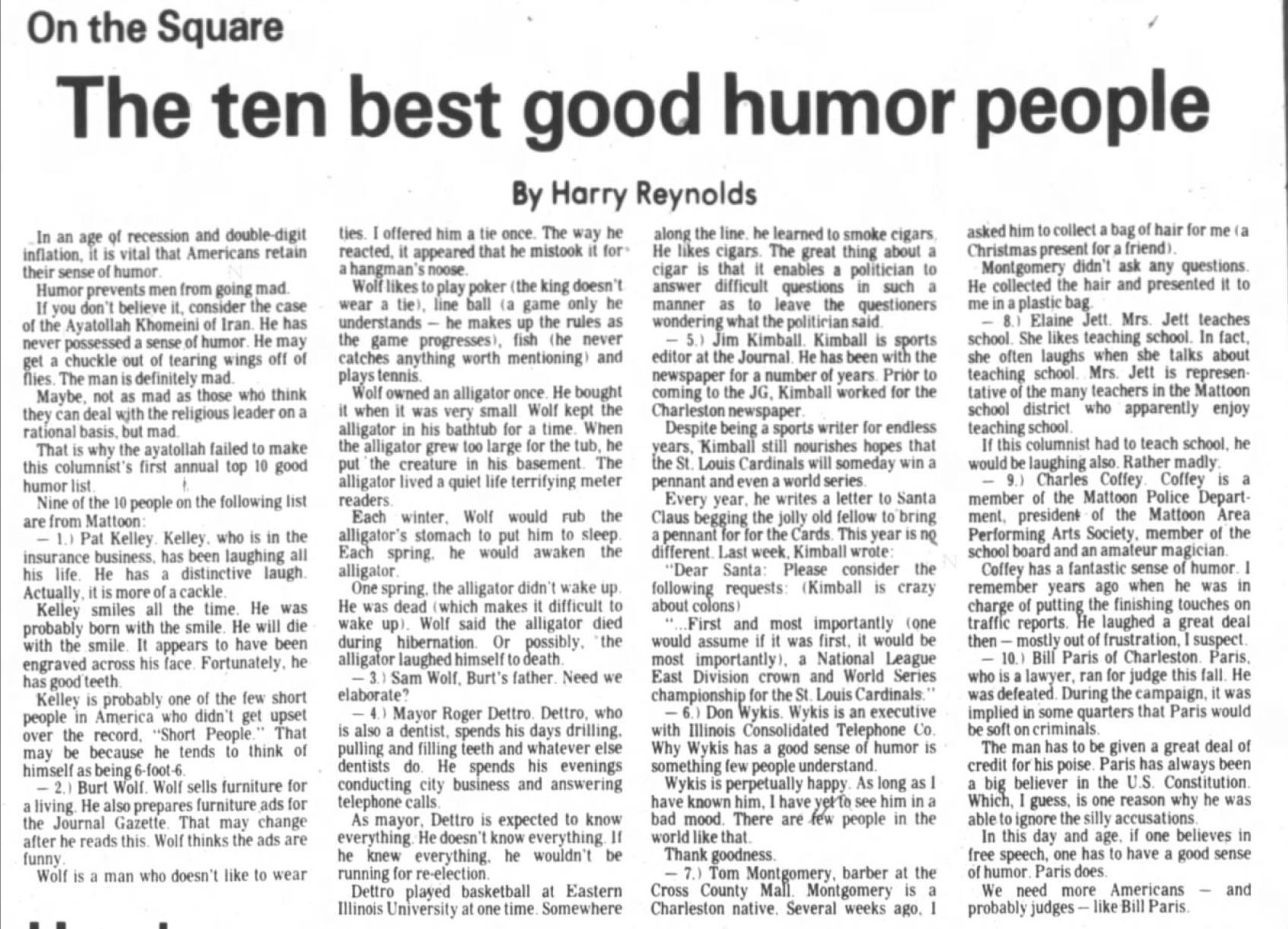 The ten best good humor people